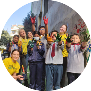 Australian university students volunteer abroad in Nepal and work on an infrastructure project at a local school in Kathmandu Valley