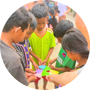 Australian university students teach health education as part of a volunteer program in Cambodia