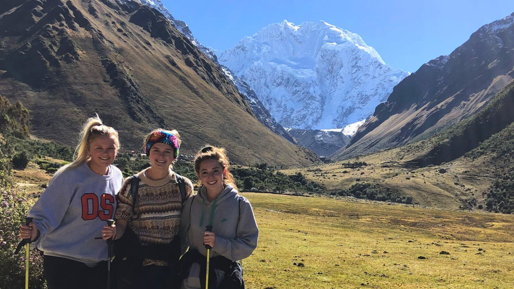 University students embark on the 5-day Salkantay trek to Machu Picchu.